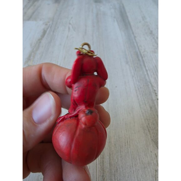 Dept 56 polliwoggs mini double rabbit ornament pumpkin jack-o'-lantern Halloween - Picture 3 of 7